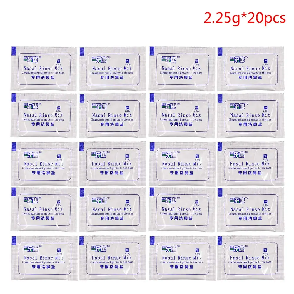 10PCS Salts 70 мл для взрослых и детей медицинская мойка бутылки рассола носовой ирригатор для промывания носа орошение носа Анти аллергическая стерилизация с солями - Цвет: 10PCS Salts