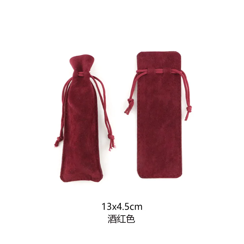 wine red 5pcs 5 шт./лот, прямоугольная бархатная посылка для макияжа, 13x4,5 см, красочные сумки для хранения на свадьбу, Рождество, подарочные пакеты для украшений - Цвет: wine red 5pcs