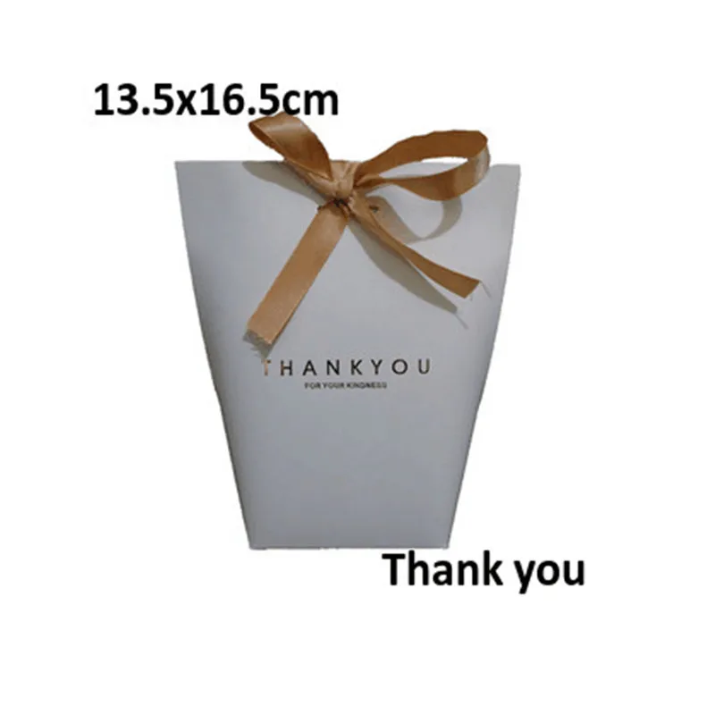 13.5x16.5cm thankyou 2/5/10/20/50 шт высококлассные черный, белый цвет бронзового цвета "," конфетная сумка "спасибо" коробка для свадебного подарка посылка День рождения пользу - Цвет: 13.5x16.5cm thankyou