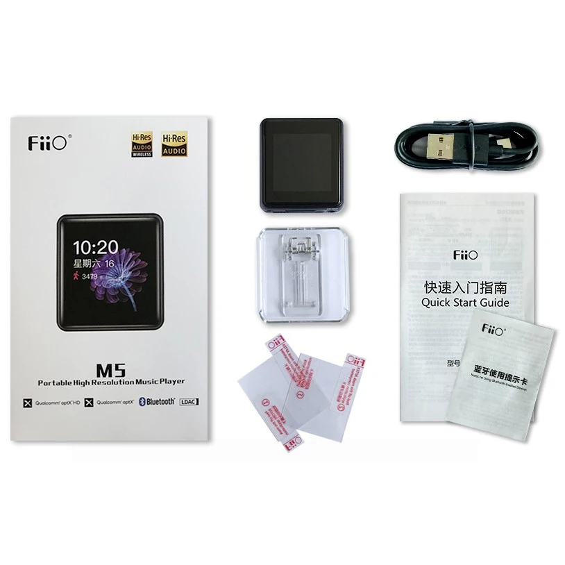 FiiO M5 AK4377 32 бит/384 кГц ЦАП Hi-Res Bluetooth Сенсорный экран MP3 музыкальный плеер с aptX/LDAC, USB аудио и звонки поддержка