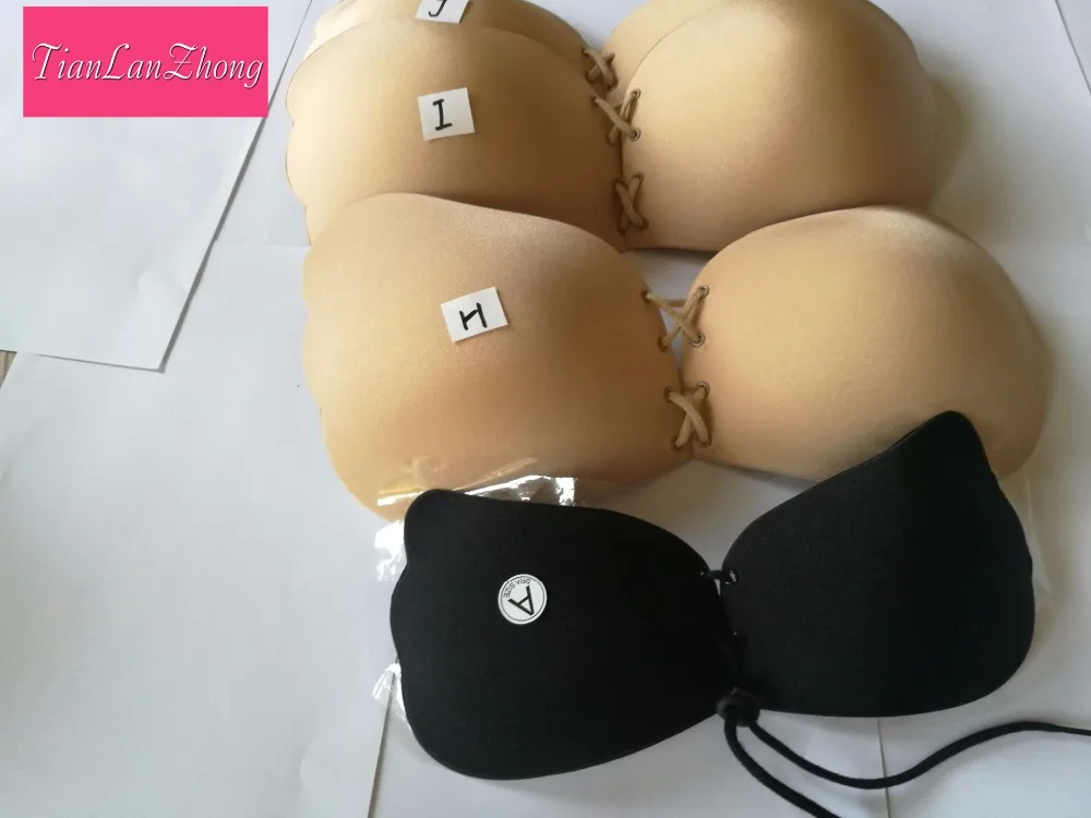 soutien gorge Invisible Bra Silicon Adhensive Bralette Lace Up Wedding Dress Bra Big Size Strapless Bra