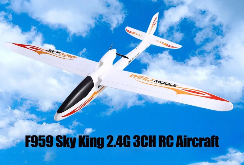 Горячая Распродажа новинка фотомагнитола f959 Sky King 2 4G 3CH EPO/RTF RC планерный самолет VS
