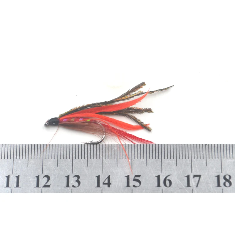 

MNFT 10PCS 7 # Red Wing Peacock Streamer Fly Fishing Trout Lure