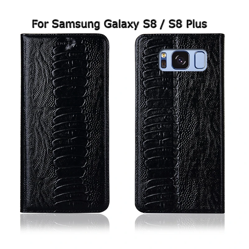 Топ из натуральной коровьей кожи Магнитный чехол для samsung Galaxy S6 S7 S8 Edge Plus подставка Флип Ретро чехол для телефона чехол