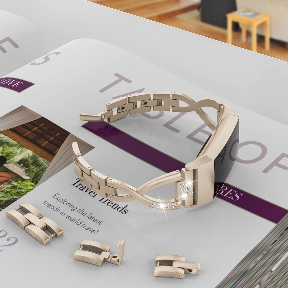 Совместимый Fitbit Charge 3 полосы и зарядка 3 SE для женщин металлическая Замена подходит для зарядки 3 ч ремешок на запястье