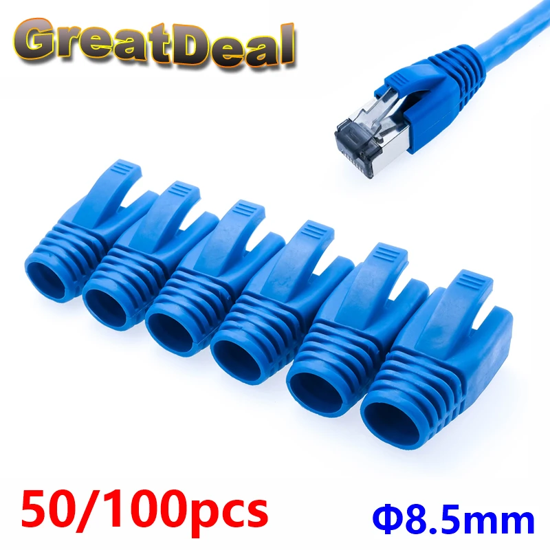 

Штекер RJ45 для сетевого кабеля Ethernet, синий, 50/100 шт.
