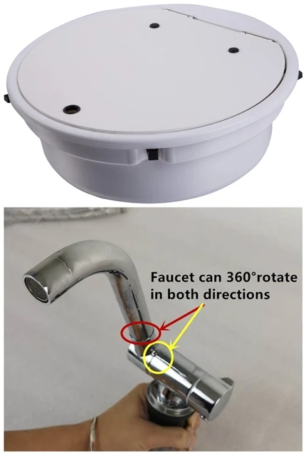 Лодка Караван RV Camper круглая белая акриловая раковина 430*140 мм GR-Y010B - Цвет: Sink and Faucet
