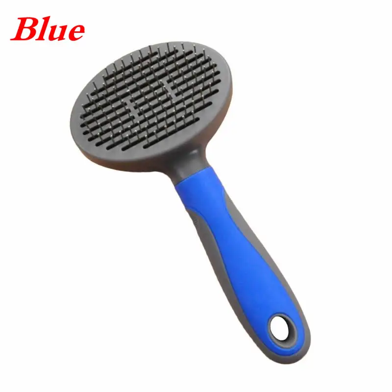 Blue Pets Self-cleaning Combs Thick Open Needle Style New Type Pet Comb Cat Dog General-purpose Automatic Hair Removal - Цвет: Blue