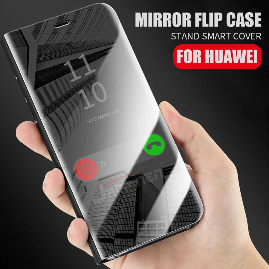 Luxury Clear View Smart Mirror Phone Case For Huawei P30 P20 Pro Mate20 Lite P Plus 2019 20 Play 8X Cases Flip Stand |