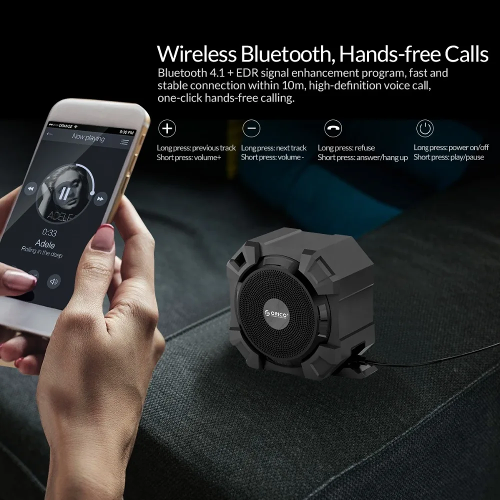 ORICO открытый беспроводной стерео портативный Bluetooth ударный динамик