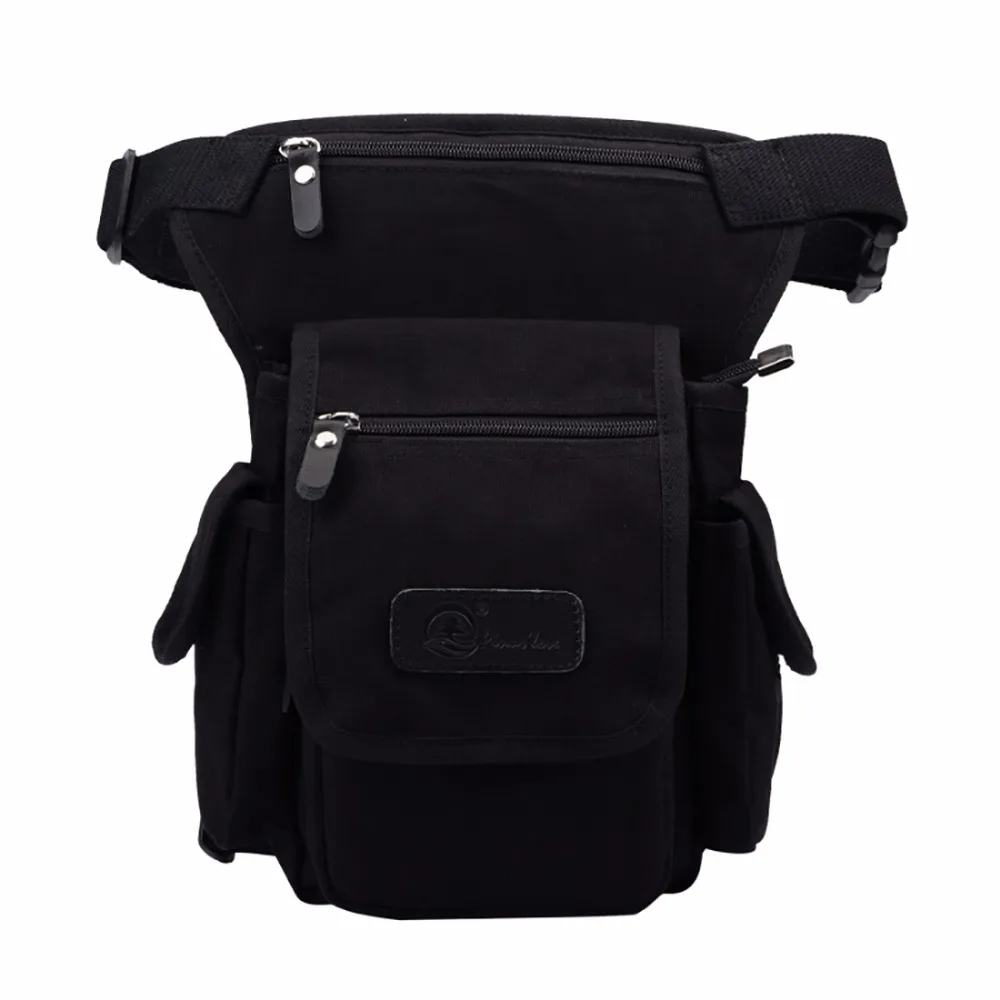 Мужская холщовая поясная сумка для мотоциклистов в стиле милитари с несколькими