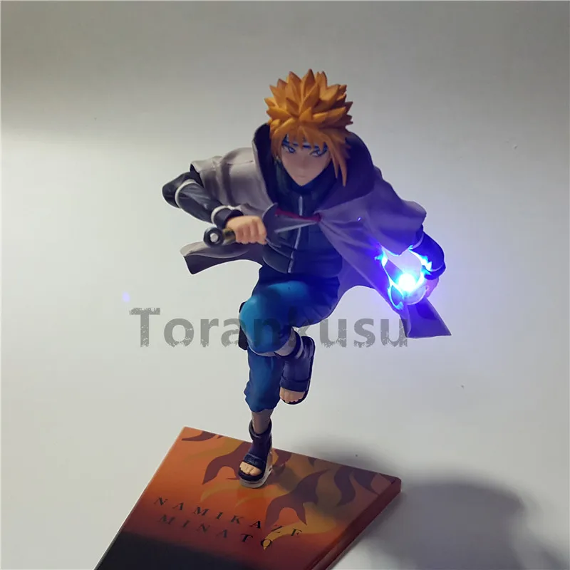 Наруто фигурка Namikaze Minato светодиодный светильник Rasengan модель игрушки Аниме Наруто Shippuden фигурка сасуке Узумаки Наруто 200 мм