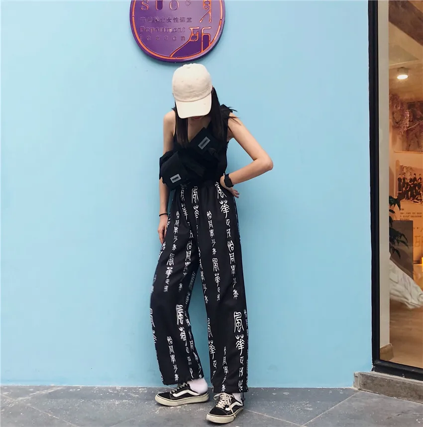 Pantalon femme Повседневные осенние японские Harajuku стиль bf винтажные свободные широкие брюки с высокой талией брюки pantalones mujer