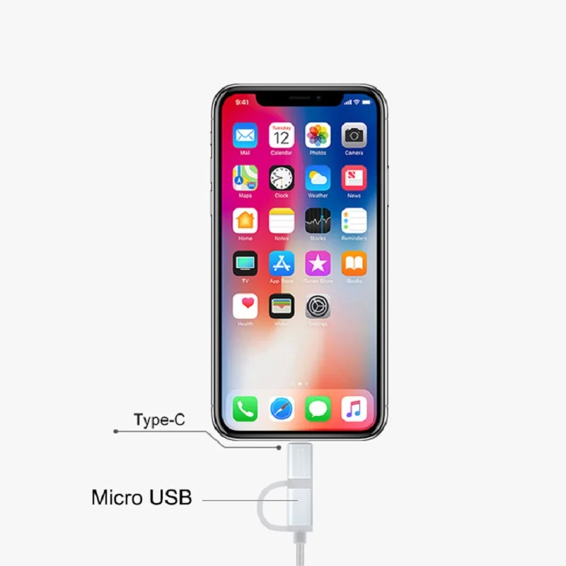 Nillkin 2 в 1 mi cro USB + type C зарядный usb-кабель для передачи данных Xiao Pocophone F1 8 samsung sony huawei |