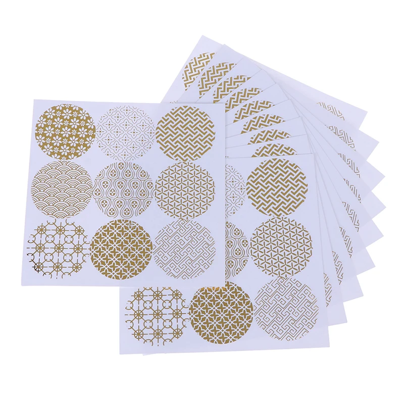 Спасибо наклейки круглая Горячая фольга Золотое уплотнение 90 шт. серия