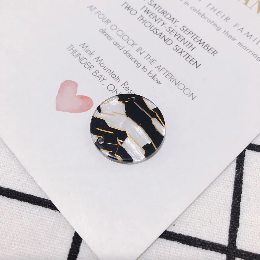 4-(24mm) DIY ювелирные изделия Аксессуары Япония и Южная Корея модные зерна ацетат диск серьги ручной работы материал кулон фиолетовый виноград 10 шт - Цвет: 4-(24mm)