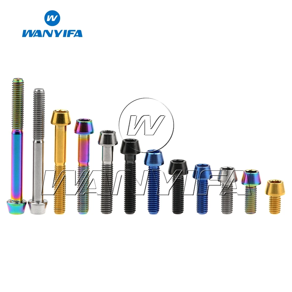 Wanyifa Винт С Титановым болтом M5x9 15, 16, 18, 20, 25 30 35, 40 45 50 55 60 мм шестигранный ключ заостренная форма кисти для Велосипедный вынос руля
