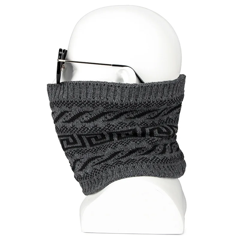 Мужской зимний вязаный шарф с толстым ожерельем ветрозащитный и бархатный