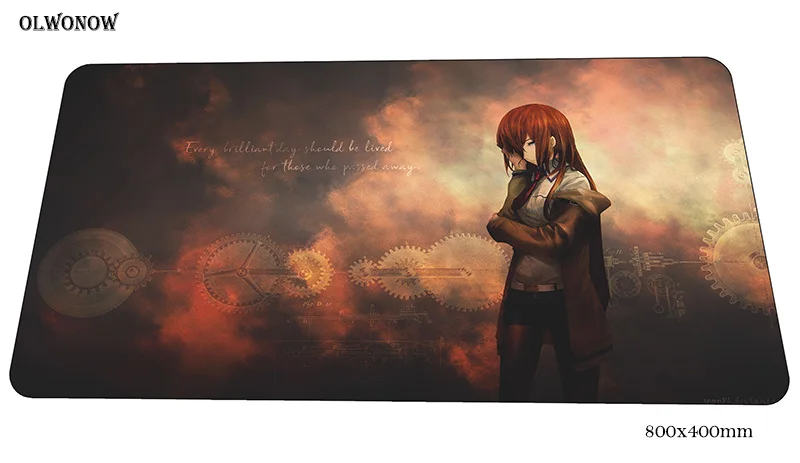 Steins gate коврик для мыши геймер 80x40 см игровой коврик для мыши с мультяшным рисунком notbook Настольный коврик Великолепная padmouse игры pc геймер коврики геймпад - Цвет: Size 800x400x2mm