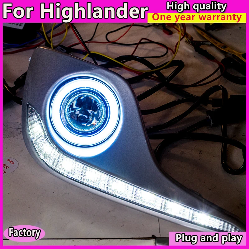 

Car Styling LED Fog Lamp Assembly for Highlander 2012-2014 LED Fog Light Auto LED Fog Lamp + LED DRL