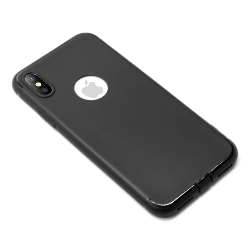 Тонкий чехол для iphone X XS MAX прозрачный черный из ТПУ с логотипом силиконовый 6 6s 8 7