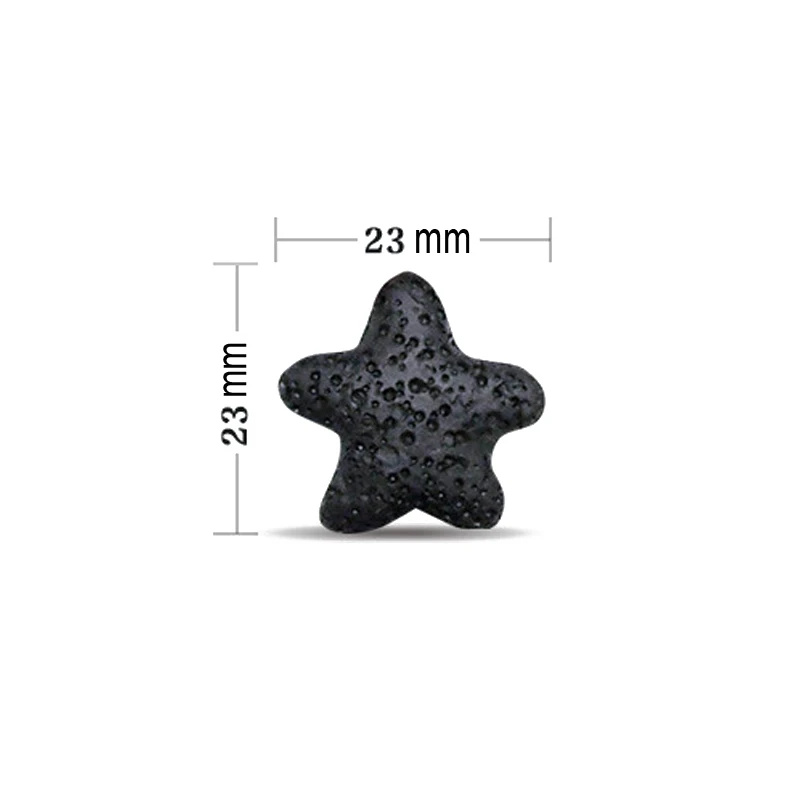 

23mm Star Natural Stone Colorful Lava Beads Pendant with Diffuser Necklace Pendant Necklace Bracelets Jewelry Making