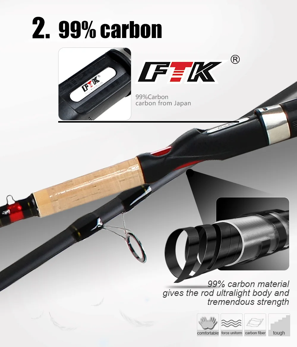 FTK 99% карбоновая удочка 3 секции C. W. 15-40 г 40-90 г удочка для ловли карпа с 3 кончики стержней супер мощная удочка для ловли карпа