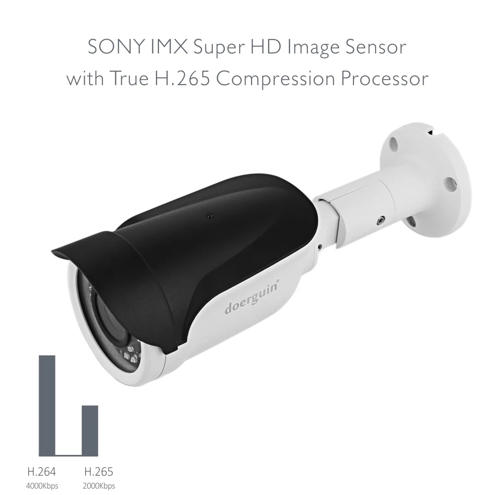 Doerguin AJMB2450VP SONY IMX335 5MP Открытый PoE ip-камера с 2,8-12 мм ручной варифокальный объектив SMD ИК светодиодный, распределительная коробка опционально