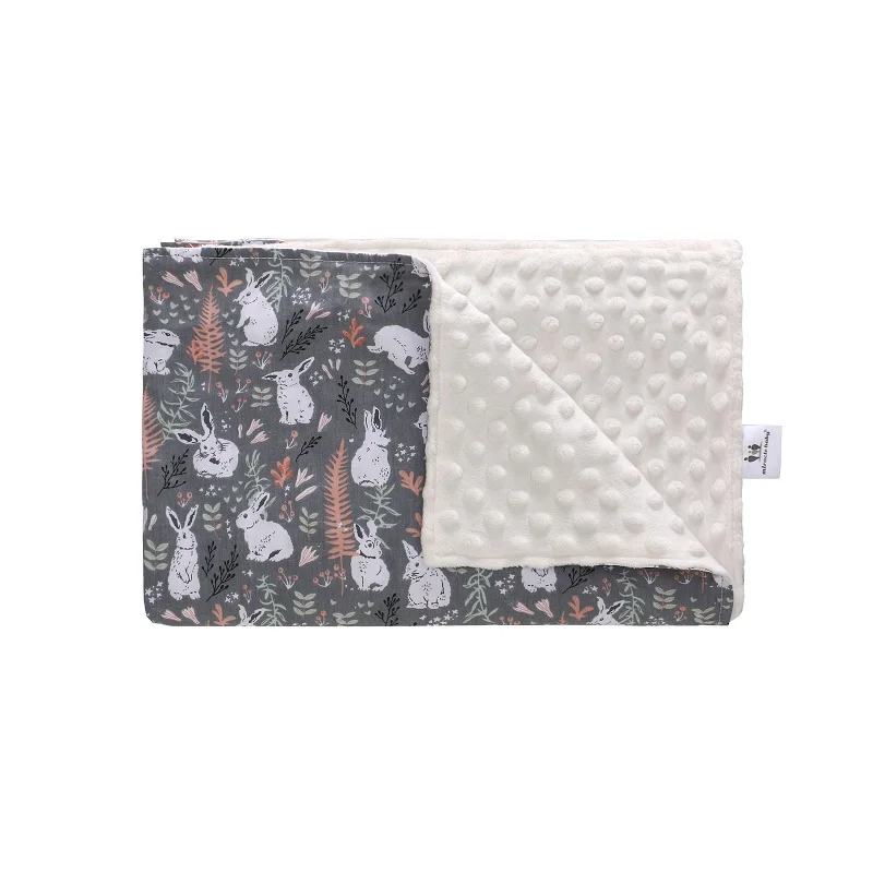 Gray-white rabbit L Детское одеяло для куклы; одеяло для новорожденных с героями мультфильмов; детская коляска; накидка для сна; Beanie; постельные принадлежности; одеяло для пеленания; детское банное полотенце - Цвет: Gray-white rabbit L
