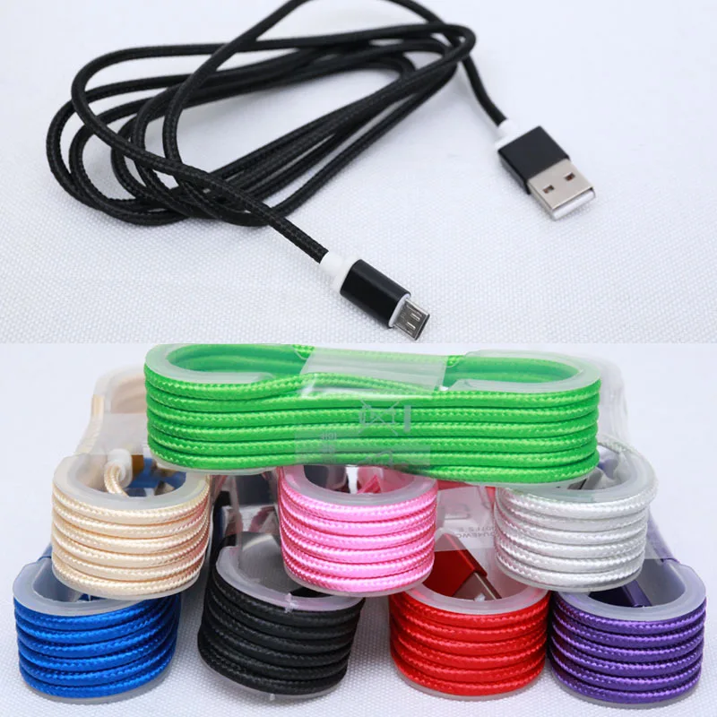 Micro usb кабель для samsung galaxy htc huawei Android 1,5 м Быстрая зарядка провод Microusb нейлоновый USB кабель для зарядного устройства
