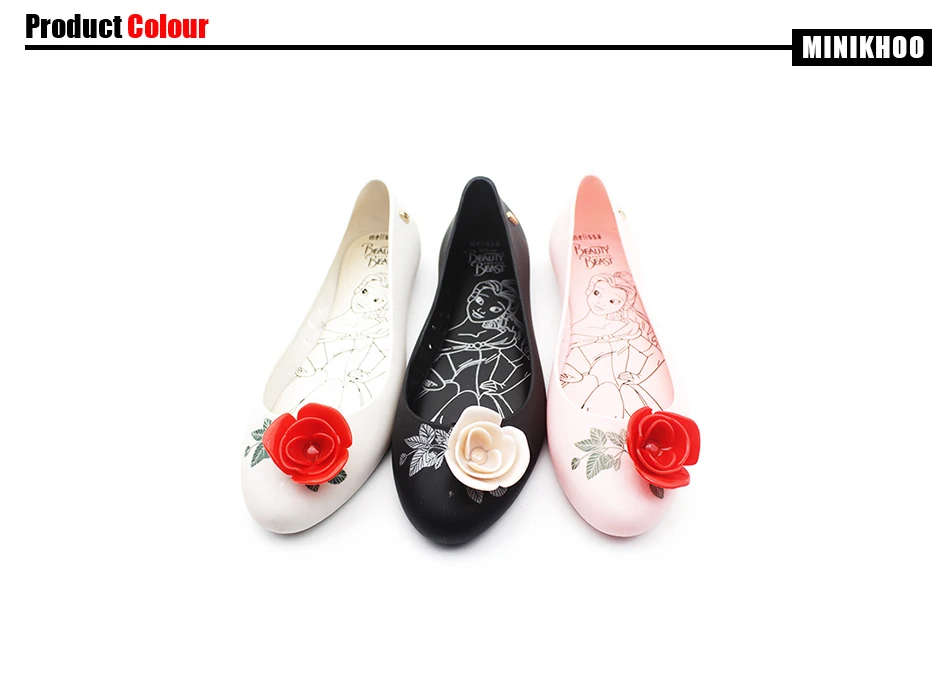 Mini Melissa/оригинальные красивые красные розы цветы женские прозрачные сандалии г. женские босоножки Мелисса на мягкой подошве