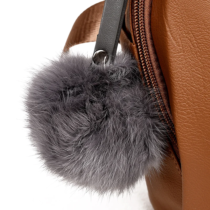 Новая мода Hairball Для женщин рюкзак для Обувь девочек кожа Рюкзаки Bolsas Mochila Feminina