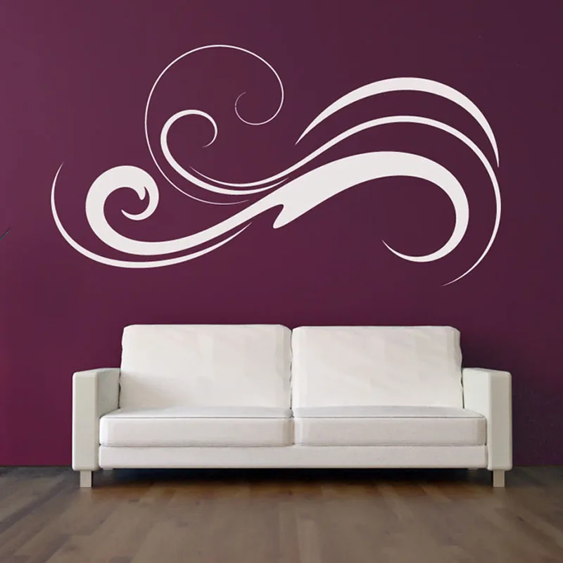 

Swirl Embellishment Wall Sticker Creative Design Home Decor Removable Art Vinyl Wall Decal For Living Room