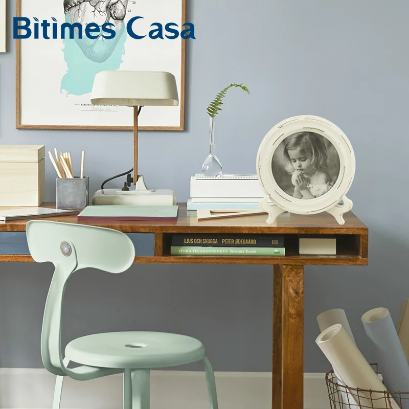 Bitimes настольная фоторамка классика винтаж ретро дерево MDF с держателем круглая