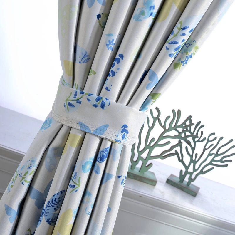 Затемненные занавески с розовыми и синими бабочками для детской комнаты, цветные занавески для девочек, занавески на окна для детского сада