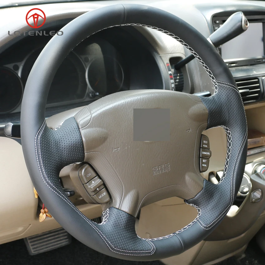 Lqtenleo черные кожаные DIY ручной работы чехол рулевого колеса автомобиля для Хонда сrv CR-V 2003 2004 2005 2006