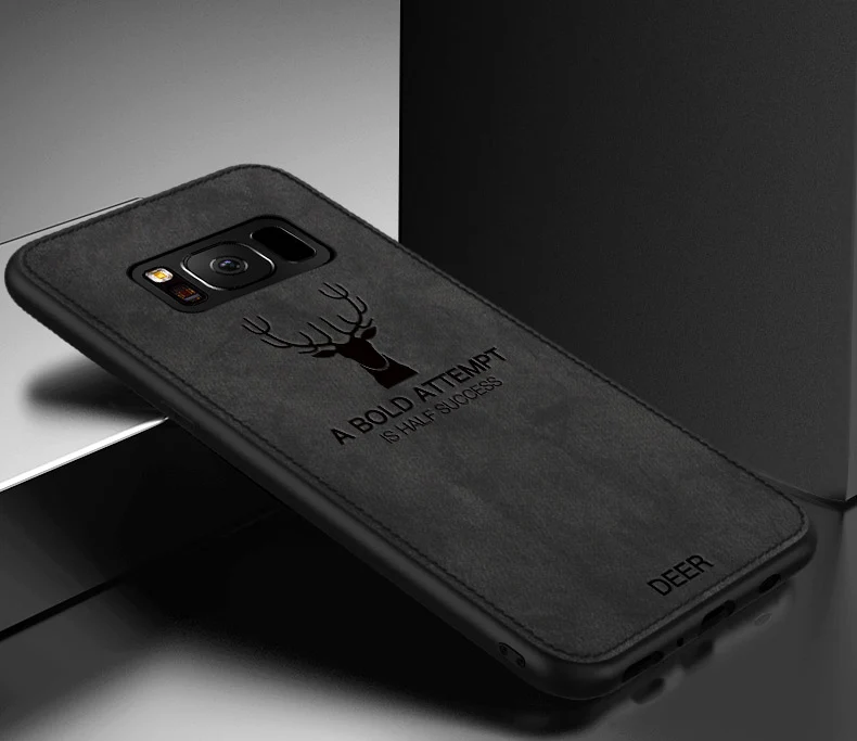 Чехол для samsung Galaxy S6, S7 Edge, S8 Plus, S9 Plus, PC, кожа, ткань, задняя крышка, чехол для samsung Note 8, 9, Coque - Цвет: Black