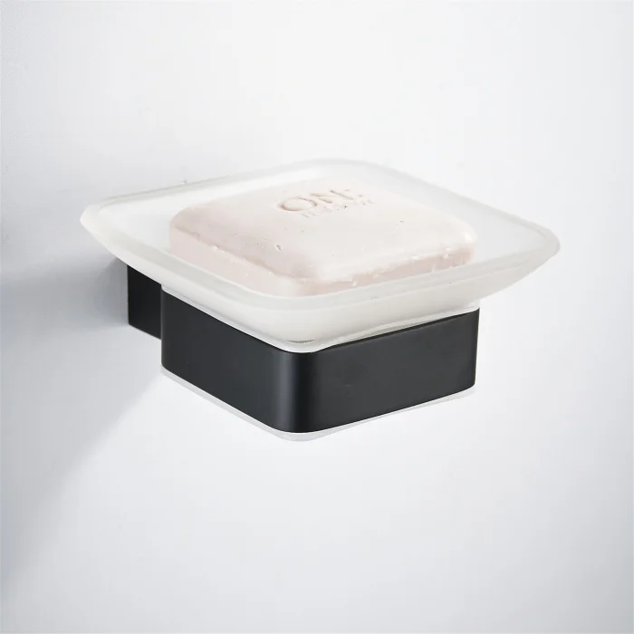 Soap Dish Матовый черный SUS 304 из нержавеющей стали набор аксессуаров для ванной комнаты Крючок для халата шампунь вешалка для полотенец кольцо Полка для полотенец аксессуары для ванной комнаты - Цвет: Soap Dish