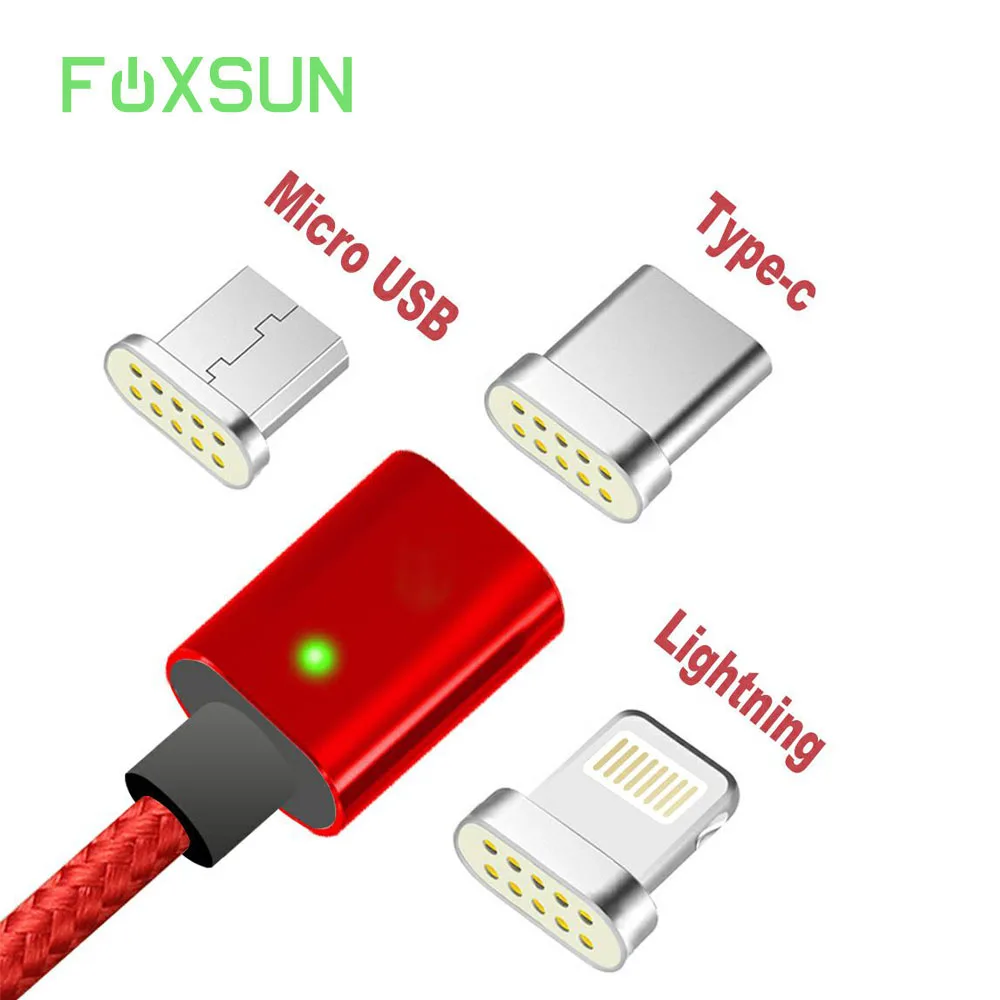 Магнитный кабель USB Type C Micro Lighting 3 в 1 шнур для быстрой зарядки и синхронизации
