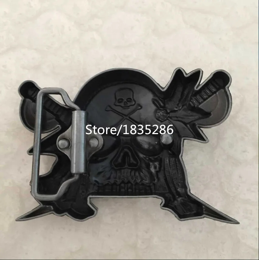 Новый стиль высокое качество крест Пираты нож Череп Металл пряжка на ремешке