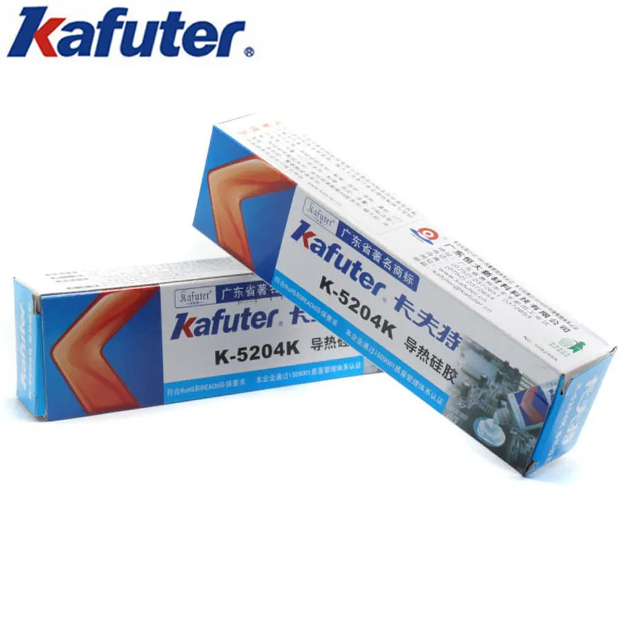 Kafuter 80 г K-5204K светодиодный теплопроводный силиконовый процессор связывающая липкая быстросохнущая термальный крем изгибаемый коэффициент 1,6