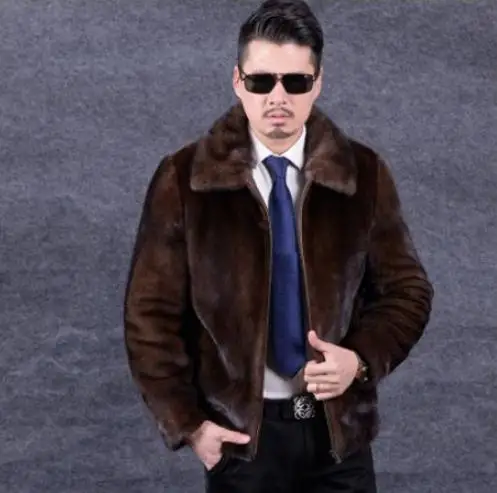 Новая мужская модная куртка из искусственного меха норки повседневная