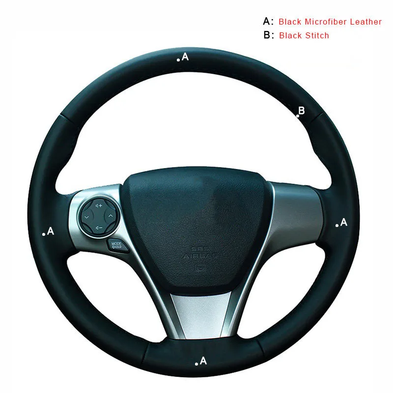Microfiber Leather Оплетка автомобиля на руле Крышка для Toyota Camry 2012 2013 Venza 2013 внутренние автомобильные чехлы на руль - Название цвета: Microfiber Leather