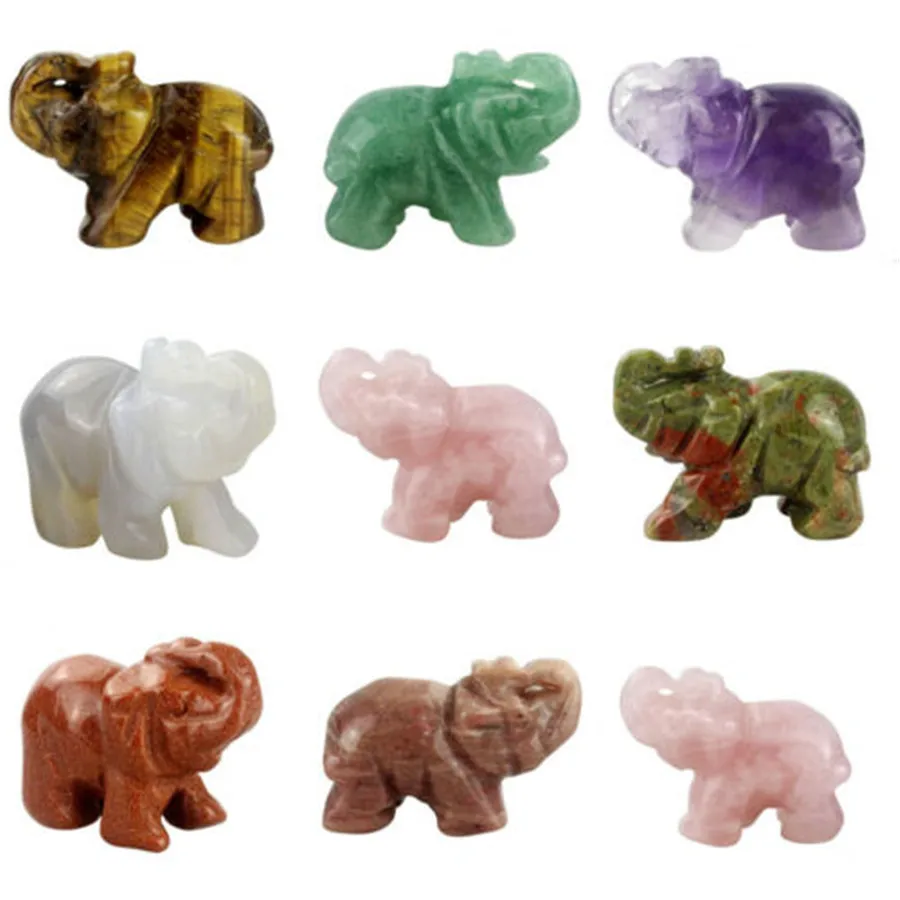 2 дюймовые нефритовые статуэтки с кристаллами слона резные натуральный камень