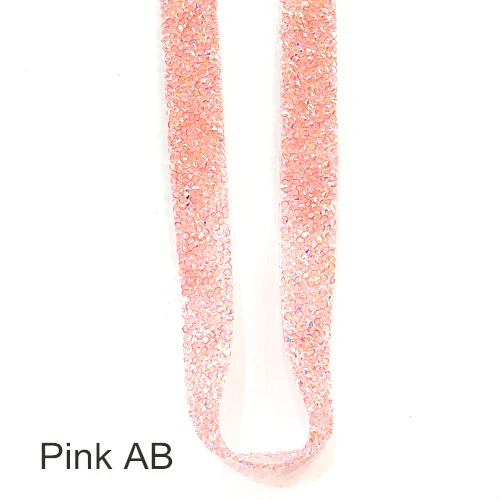 Pink AB 1 ярд много Цвета Стразы деревообрабатывающее кантовальное серебряного цвета с кристальной платформой стразы отделка окантовкой ремень стразы отделка DIY F0076 - Цвет: Pink AB