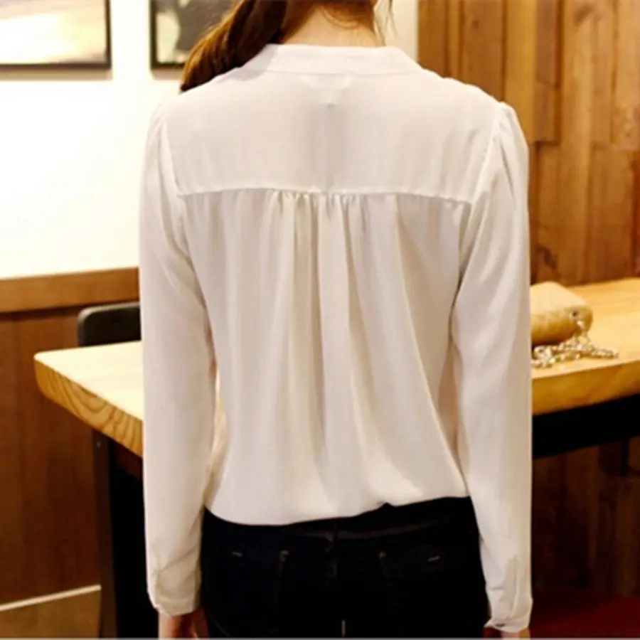 Новинка 2020 горячая Распродажа летняя женская белая шифоновая блузка с длинным