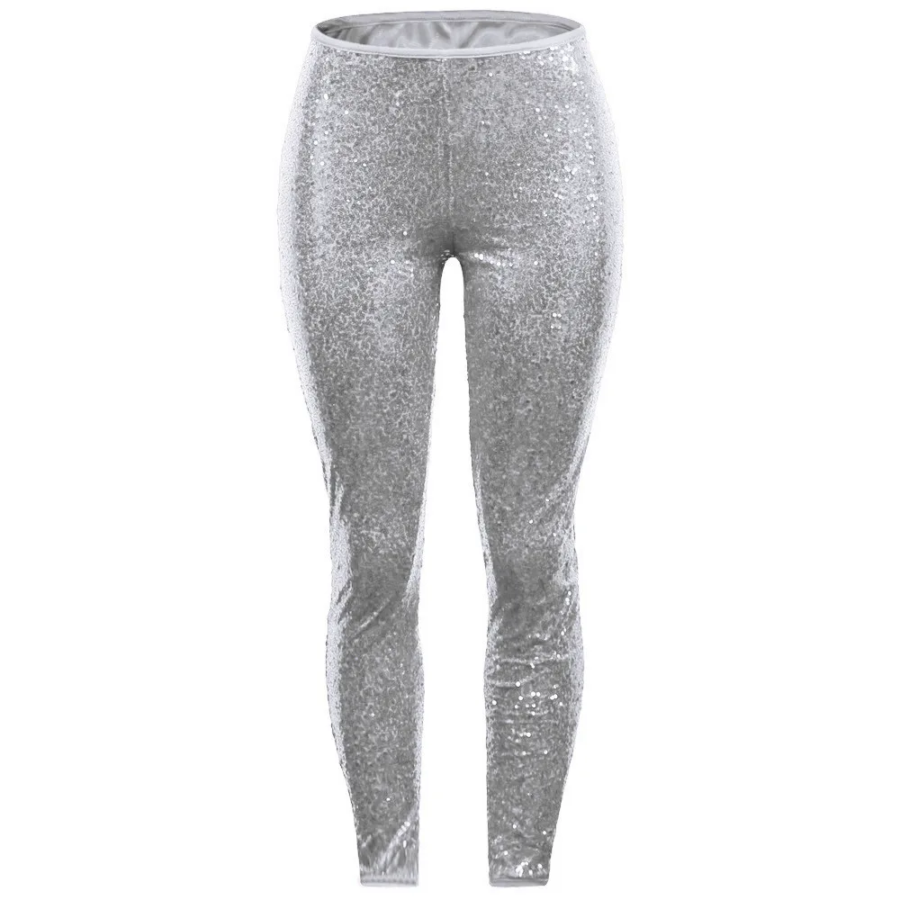 FREE OSTRICH Women Plus Size Shiny Sequin Slim Leggings Pants Ladies Sexy Clubwear Trousers pantalones mujer cintura alta