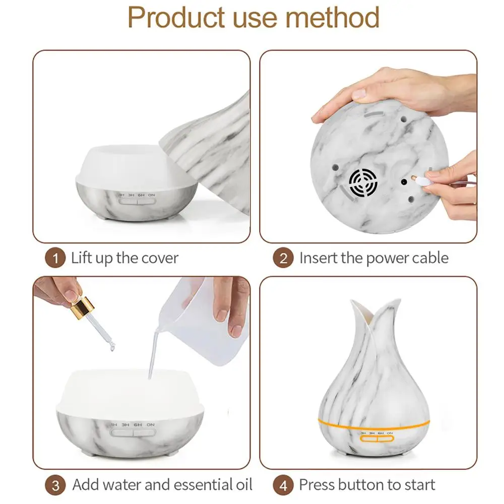 aroma diffuser air humidifier 400ml ultrasonic Essential Oil 7 Color Changing LED Lights Aromatherapy machine | Бытовая техника