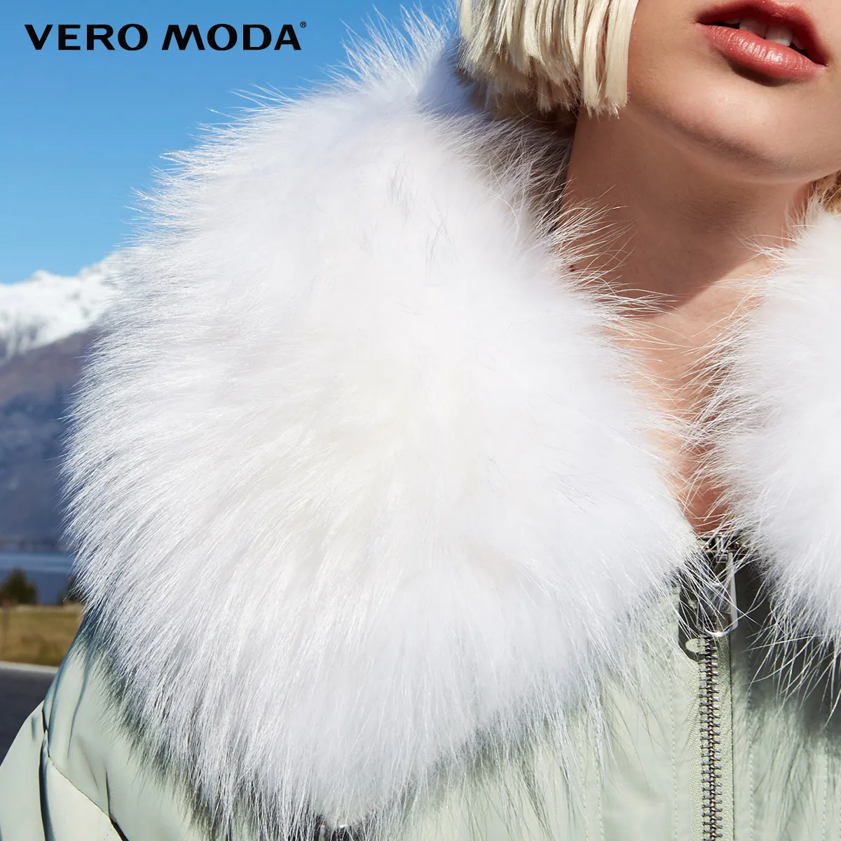 Vero Moda пуховик женский новая куртка-пуховик с воротником из 80% меха енота | 318412505