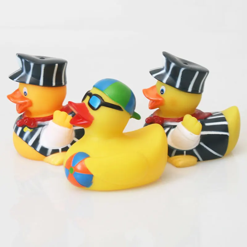 8 см классические резиновые полицейские в полоску игрушка для плавания Утка